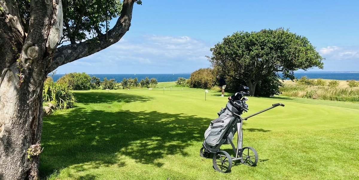 Golf course on Ærø with a view of the Danish South Sea