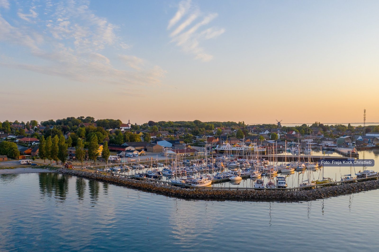 Søby harbour in the evening light